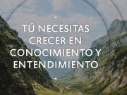 Tú necesitas crecer en conocimiento y entendimiento